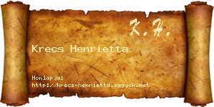 Krecs Henrietta névjegykártya