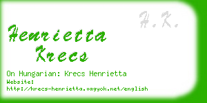 henrietta krecs business card